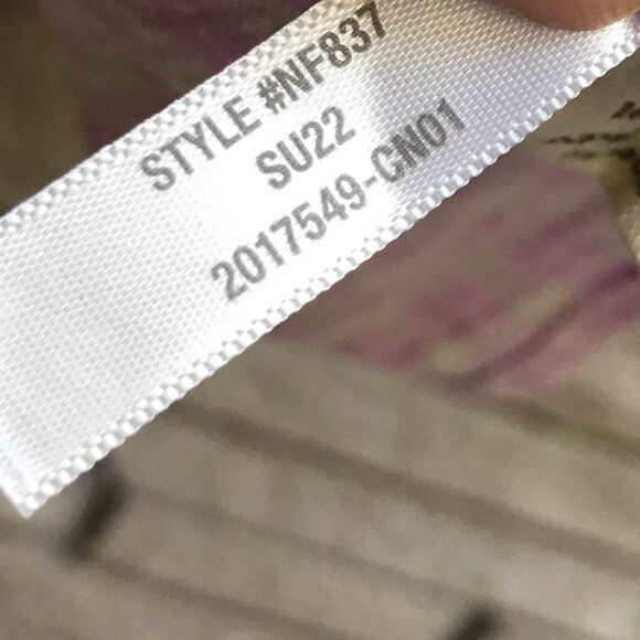 Madewell Linen-Blend Puff-Sleeve Button-Wrap Top in Plaid Lavender 3x - Picture 7 of 13